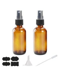 Botellas de Spray de Vidrio Ámbar 4oz YUNFOOK - 2 Paquete