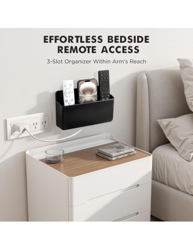 Soporte de Control Remoto Ajustable Banafich Negro 3 Ranuras