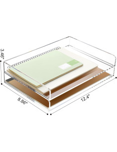 Bandeja apilable de acrílico SANRUI - 2 niveles A4 31.5x22.5cm 2