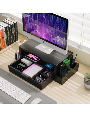 Soporte Elevador de Monitor Simple Trending con Cajón y Organizador