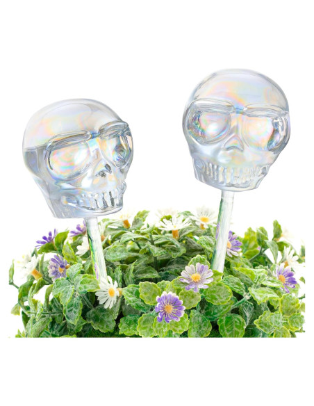 Esferas de Riego de Cristal Calavera Soilauga 10 oz - Paquete de 2 Esferas de Riego de Cristal Calavera Soilauga 10 oz - Paquete de 2
