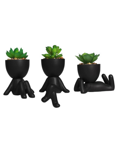 Zerzsy 3 PCS Plantas Suculentas Artificiales en Macetas Cerámicas