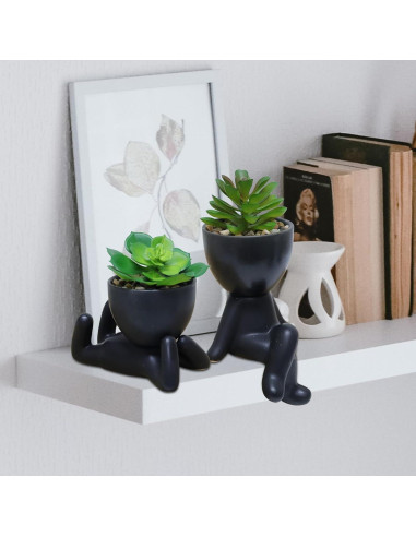 Zerzsy 3 PCS Plantas Suculentas Artificiales en Macetas Cerámicas