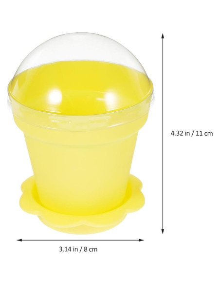 MAGICLULU 20 Vasos de Postre en Forma de Maceta Amarillo 8x11cm MAGICLULU 20 Vasos de Postre en Forma de Maceta Amarillo 8x11cm