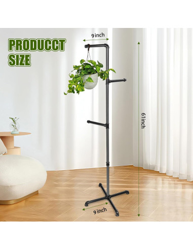 Soporte de Planta Colgante Chloraeon Metal Negro 155 cm