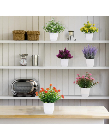6 Plantas Artificiales en Maceta Yoratee para Decoración Interior 6 Plantas Artificiales en Maceta Yoratee para Decoración Interior