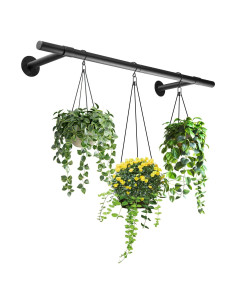 Varilla Soporte para Macetas Colgantes Uoveya 120.65cm Metal Negro