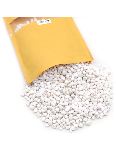 Piedras Decorativas Blancas Pulidas 0.5 cm 4 kg - Jardín