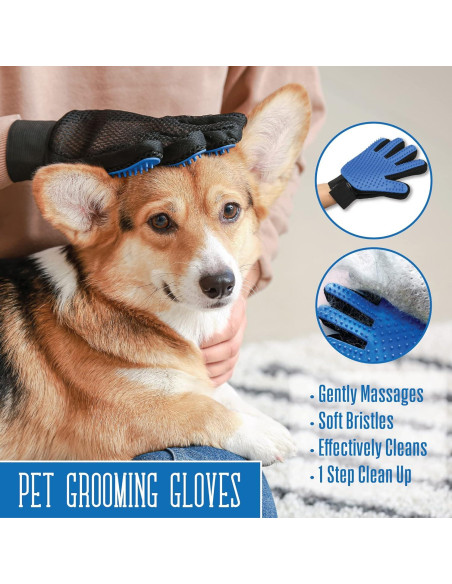 Guantes de Acicalamiento Pets First para Perros y Gatos 22.86x8.13cm Guantes de Acicalamiento Pets First para Perros y Gatos 22.86x8.13cm