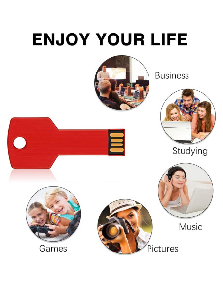 RAOYI Pendrive USB 4GB en Forma de Llave Metal Rojo RAOYI Pendrive USB 4GB en Forma de Llave Metal Rojo
