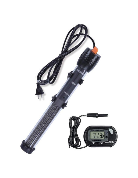 Calentador de Acuario Sumergible Orlushy 300W Ajustable con Termómetro Calentador de Acuario Sumergible Orlushy 300W Ajustable con Termómetro