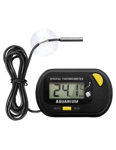 Termómetro Digital Acuario Poly JLENOVEG Naranja LCD Sumergible