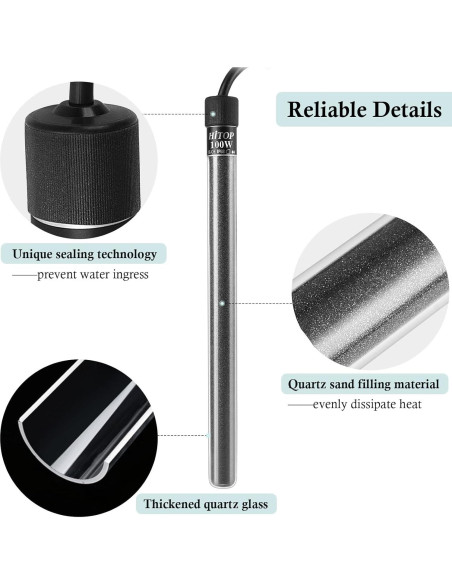 Calentador de Acuario HITOP 100W Digital Compacto 10-25 Gal Calentador de Acuario HITOP 100W Digital Compacto 10-25 Gal