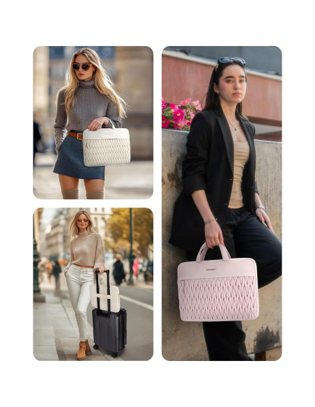 BAGSMART Funda para Laptop 14" Beige Acolchada y Ligera BAGSMART Funda para Laptop 14" Beige Acolchada y Ligera