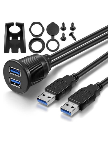 Cable de extensión USB 3.0 ICESPRING 0.91m 2 puertos impermeable