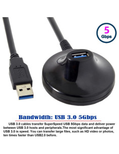 Cable de Extensión USB 3.0 xiwai Tipo-A Macho a Hembra 0.8m 2