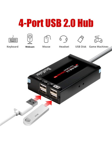 Extensor USB 80m ARX Tech con Hub 4 Puertos RJ45 Plug&Play