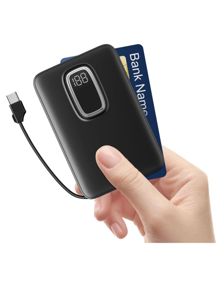 Cargador Portátil WIXLI 5000mAh USB-C Integrado Negro Cargador Portátil WIXLI 5000mAh USB-C Integrado Negro