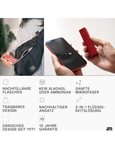 Limpiador de Pantallas AM 10.4 ml Sin Alcohol con Paño Microfibra
