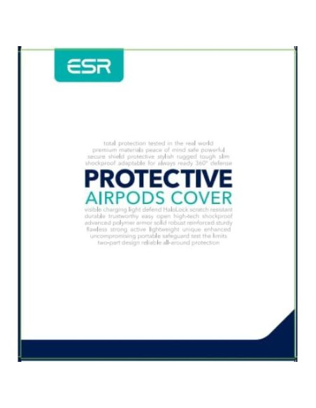 Funda ESR para AirPods Pro 2da Gen. Negra - Protección Completa Funda ESR para AirPods Pro 2da Gen. Negra - Protección Completa