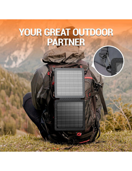 Cargador Solar GOODaaa 10W Plegable USB Duales Impermeable Cargador Solar GOODaaa 10W Plegable USB Duales Impermeable