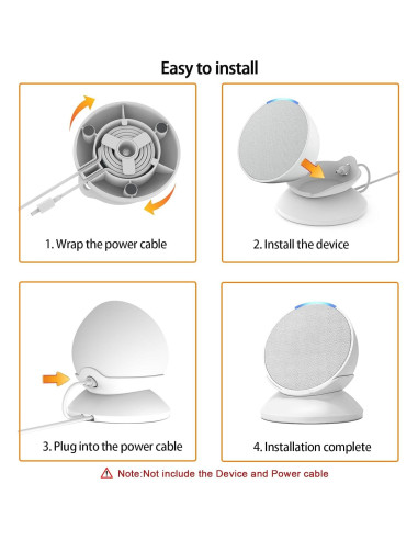 Soporte para Echo Pop Yecen con gestión de cables, blanco