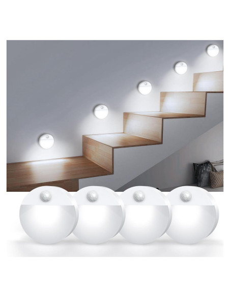 Luz de Sensor de Movimiento AMIR LED Inalámbrica 4 Piezas Luz de Sensor de Movimiento AMIR LED Inalámbrica 4 Piezas