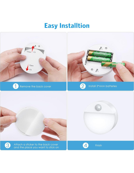 Luz de Sensor de Movimiento AMIR LED Inalámbrica 4 Piezas Luz de Sensor de Movimiento AMIR LED Inalámbrica 4 Piezas