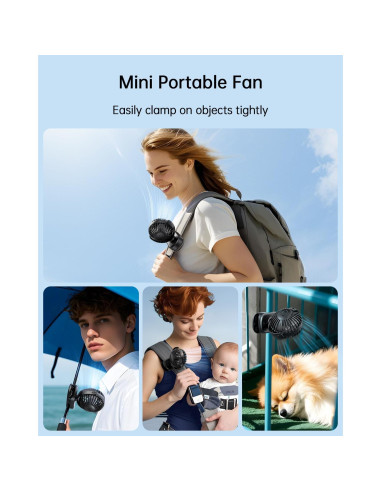 Ventilador de Clip SWEETFULL S27 Mini Recargable 3 Velocidades