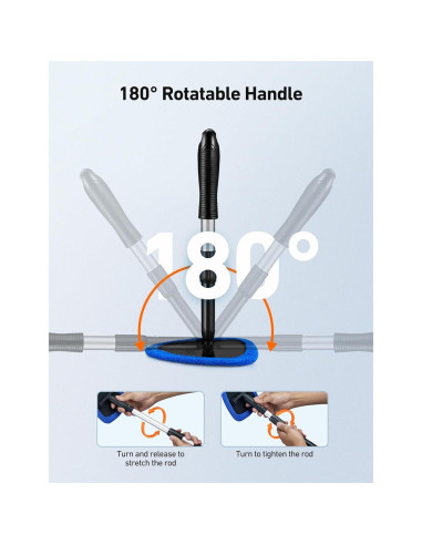 Limpiador de Parabrisas AstroAI con Mango Extensible y 4 Paños