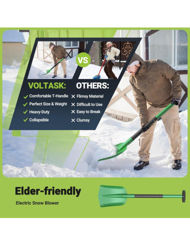 Pala Compacta para Nieve VOLTASK 78.74 cm con Raspador