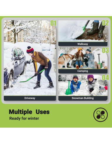 Pala Compacta para Nieve VOLTASK 78.74 cm con Raspador