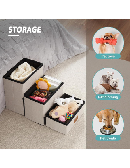 Escalera Plegable para Perros Pequeños Cozy Kiss 3 Niveles Gris Escalera Plegable para Perros Pequeños Cozy Kiss 3 Niveles Gris