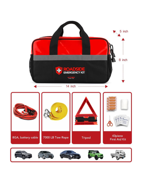 Kitgo Kit de Emergencia para Automóviles 137 Piezas Rojo Kitgo Kit de Emergencia para Automóviles 137 Piezas Rojo