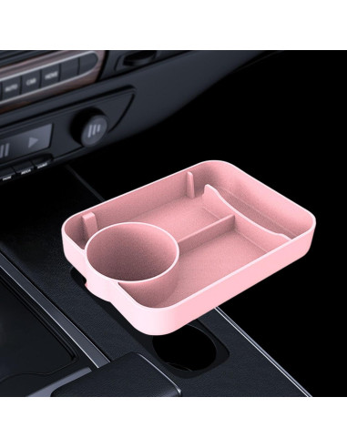 Soporte para Vaso de Auto NITAGO con Bandeja Snack Rosa