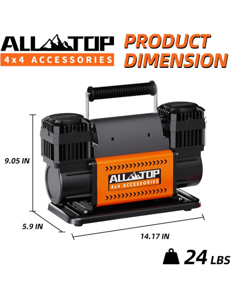Compresor de Aire ALL-TOP ATACR300 12V 350 LPM Doble Cilindro Compresor de Aire ALL-TOP ATACR300 12V 350 LPM Doble Cilindro