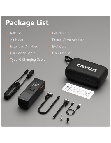 CYCPLUS Inflador de Neumáticos Portátil AL3 150PSI con Medidor Digital