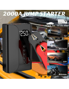 Arrancador de Salto Portátil Flisible 2000A con Compresor 150PSI 2