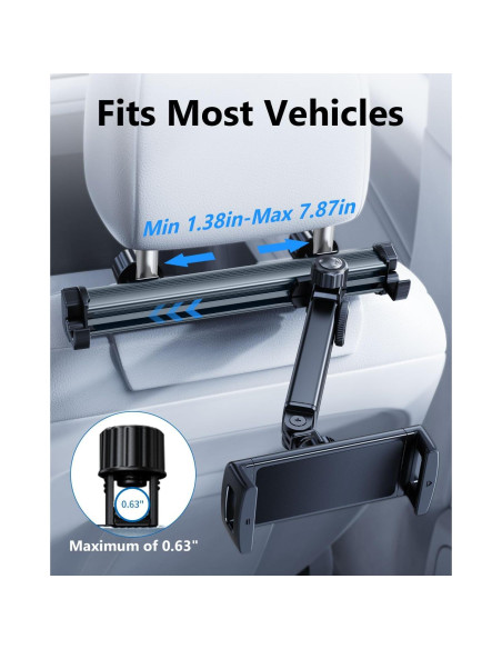 Soporte para Tableta en Reposacabezas de Coche OATSBASF Gris Soporte para Tableta en Reposacabezas de Coche OATSBASF Gris