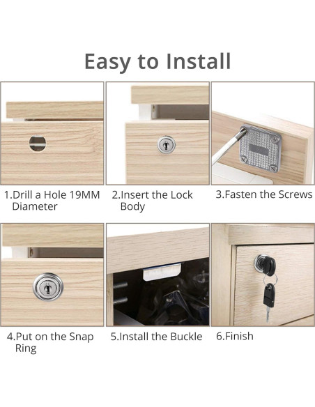 Cerradura de Seguridad para Muebles Tanice - 4 Piezas con 8 Llaves Cerradura de Seguridad para Muebles Tanice - 4 Piezas con 8 Llaves
