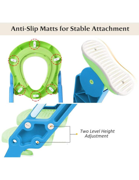 Asiento de Entrenamiento para Baño KATARUS Ajustable Verde-Azul Asiento de Entrenamiento para Baño KATARUS Ajustable Verde-Azul