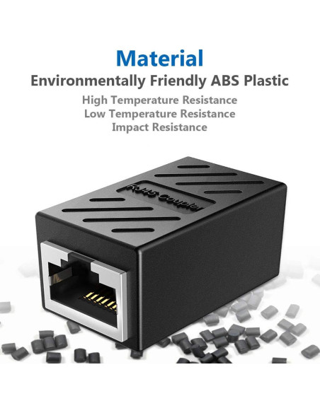 Acoplador RJ45 Hembra a Hembra Haslo Tech - Paquete de 5 Acoplador RJ45 Hembra a Hembra Haslo Tech - Paquete de 5