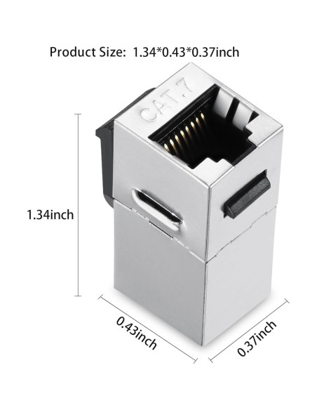 Conector Keystone CAT7 PHIZLI Acoplador RJ45 Femenino 2 Unidades Conector Keystone CAT7 PHIZLI Acoplador RJ45 Femenino 2 Unidades