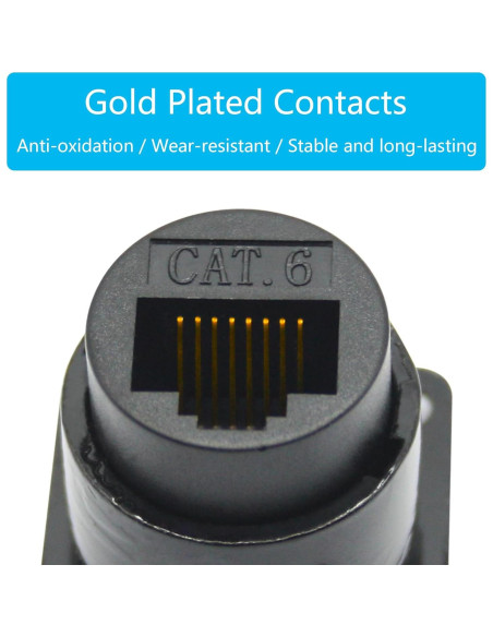 Conector RJ45 D-Type Hembra a Hembra Cat6 Maixbomr - 2 Pcs Conector RJ45 D-Type Hembra a Hembra Cat6 Maixbomr - 2 Pcs