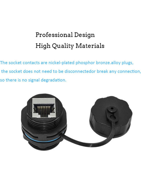 Conector RJ45 Hembra a Hembra IP68 PENGLIN 5PCS CAT6 Conector RJ45 Hembra a Hembra IP68 PENGLIN 5PCS CAT6