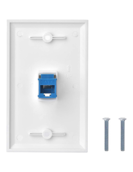 Placa de Pared Ethernet Cat6 MiaoYfei 1 Puerto RJ45 2 Piezas Placa de Pared Ethernet Cat6 MiaoYfei 1 Puerto RJ45 2 Piezas