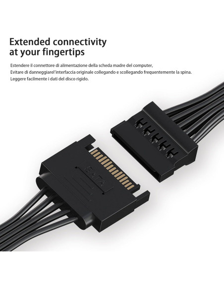 Cable Divisor de Alimentación SATA 15 Pines a 6 Vías - Mbiydeg Cable Divisor de Alimentación SATA 15 Pines a 6 Vías - Mbiydeg
