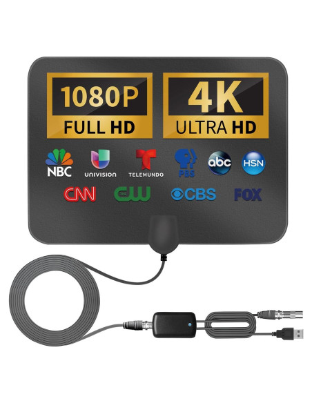 Antena de TV Digital GREALT HD Amplificada 1448.8 km 4K 1080p Antena de TV Digital GREALT HD Amplificada 1448.8 km 4K 1080p