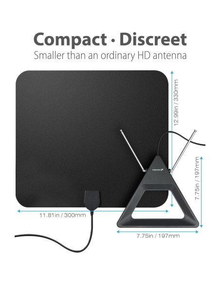 Antena HDTV Fosmon HD8178 Interior 4K 1080p Montaje Pared Mesa Antena HDTV Fosmon HD8178 Interior 4K 1080p Montaje Pared Mesa