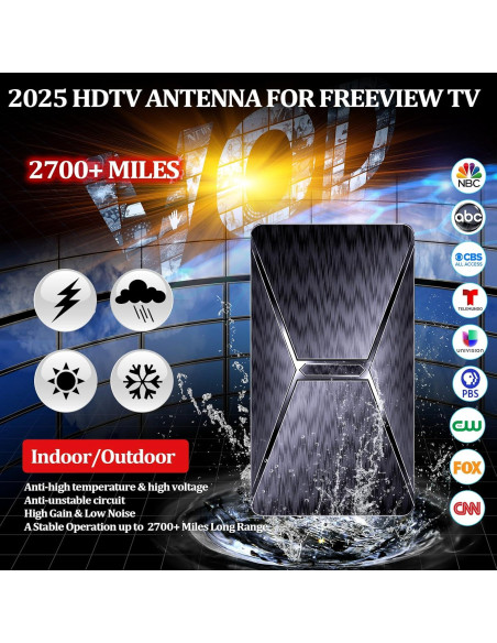 Antena Digital HD AXEVOI 2025 - Rango 4345 km, 4K, 8K Antena Digital HD AXEVOI 2025 - Rango 4345 km, 4K, 8K